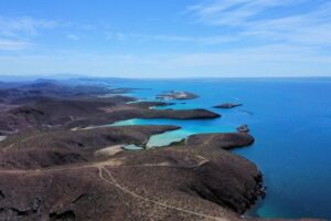 Aerial view of Bahia Balandra