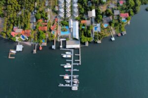 Aerial view of marina Bahia Del Sol