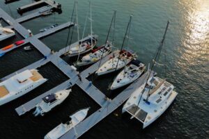 Aerial view of marina Bahia Del Sol