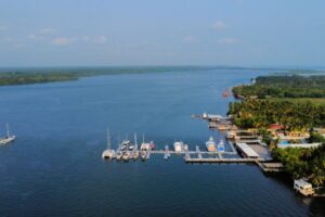 Aerial view of marina Bahia Del Sol