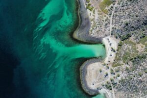 Aerial view of Isla El Requeson