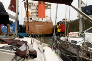 Inside the locks of the Panama Canal