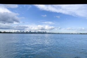 Panama City from the exit of the Canal