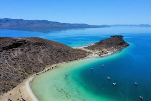 Aerial view of Playa Santispac