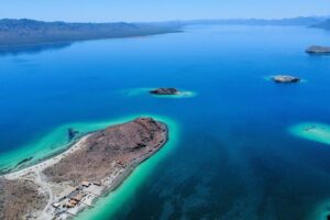 Aerial view of Playa Santispac