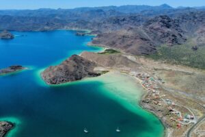 Aerial view of Playa Santispac