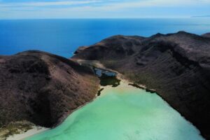 Aerial view of Bahia Ensenada - Isla Espiritu Santo