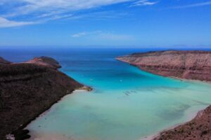 Aerial view of Bahia Ensenada - Isla Espiritu Santo