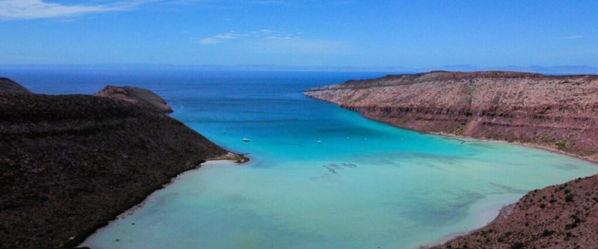 Aerial view of Bahia Ensenada - Isla Espiritu Santo