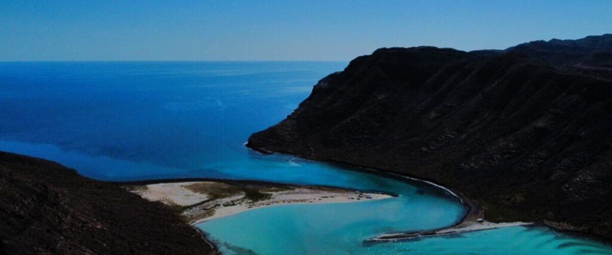 Aerial view of Caleta Partida - Isla Espiritu Santo