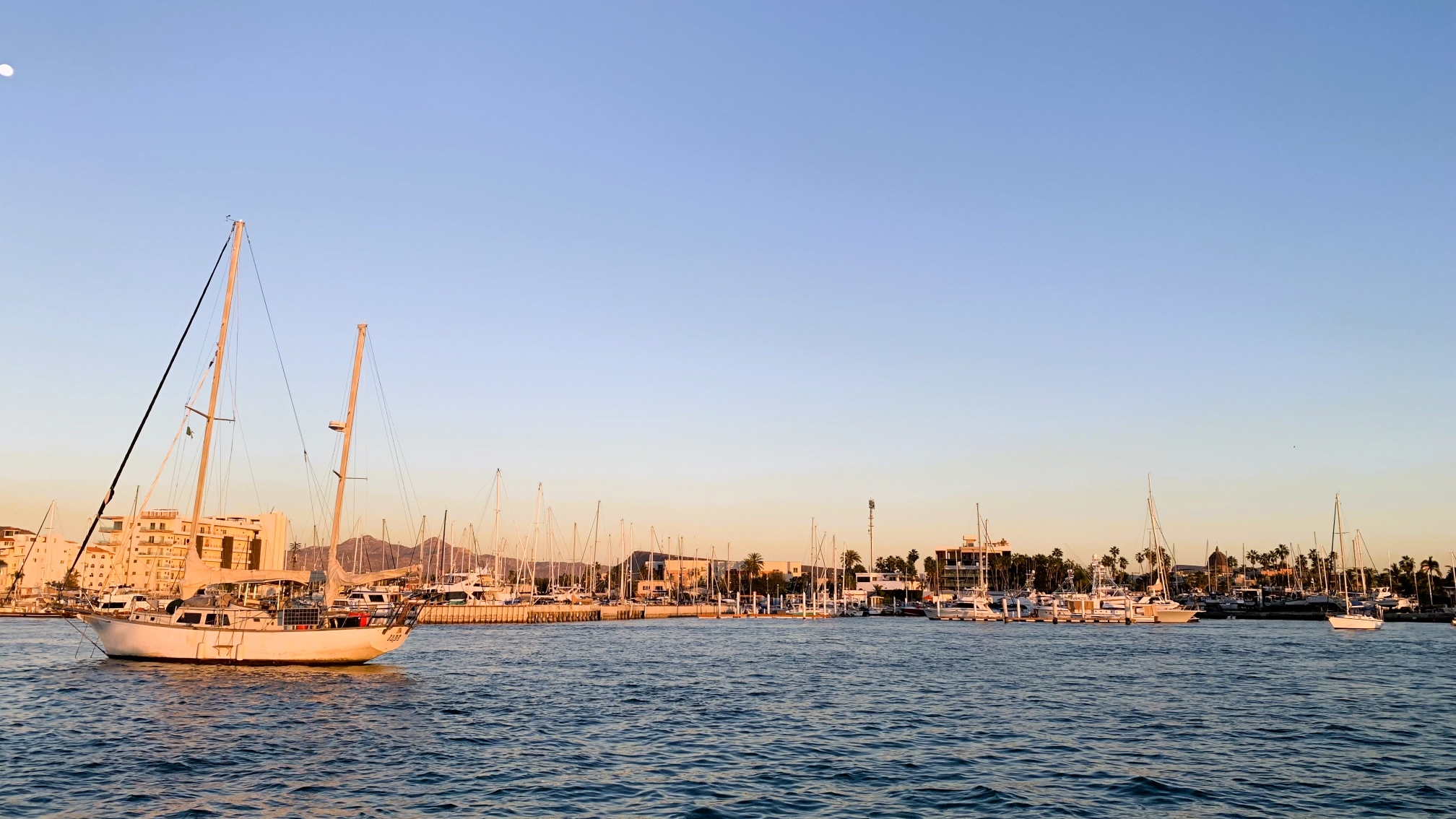 At the anchor in the channel of La Paz