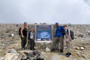 Arriving at the top of the Santa Ana volcano