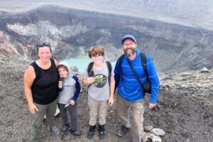 Arriving at the top of the Santa Ana volcano